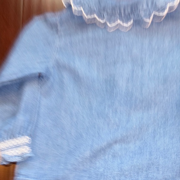 Zara Blue Denim Shirt with Ruffle Details - Picture 7 of 10